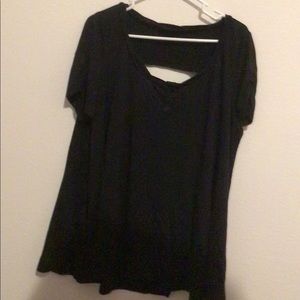 Black short sleeve blouse